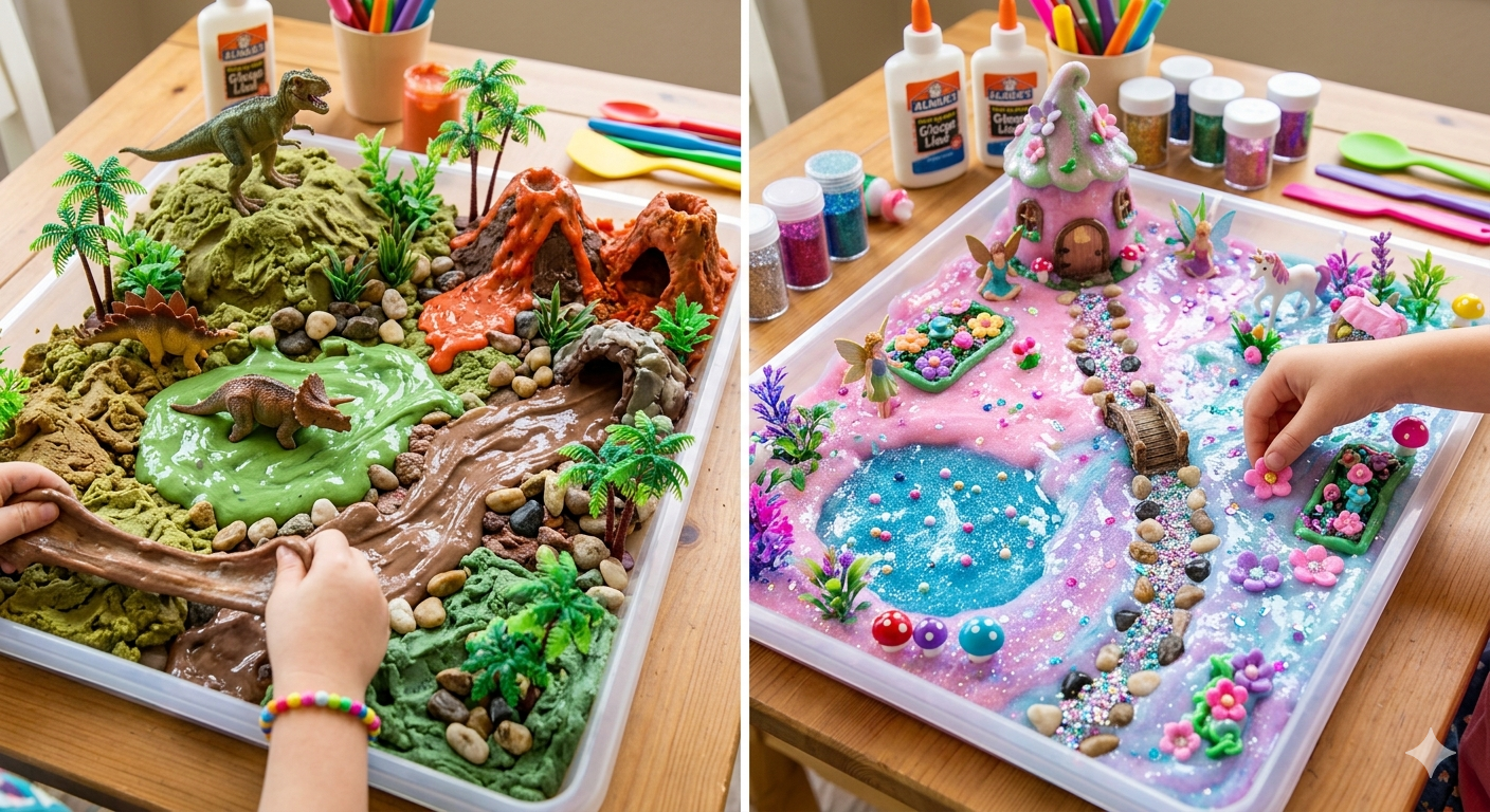 Creating Realistic Slime Worlds: Dinosaur and Fairy Garden Adventures for Kids