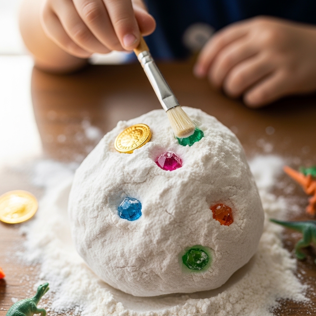 Baking soda treasure rocks – an easy homemade digging activity for kids