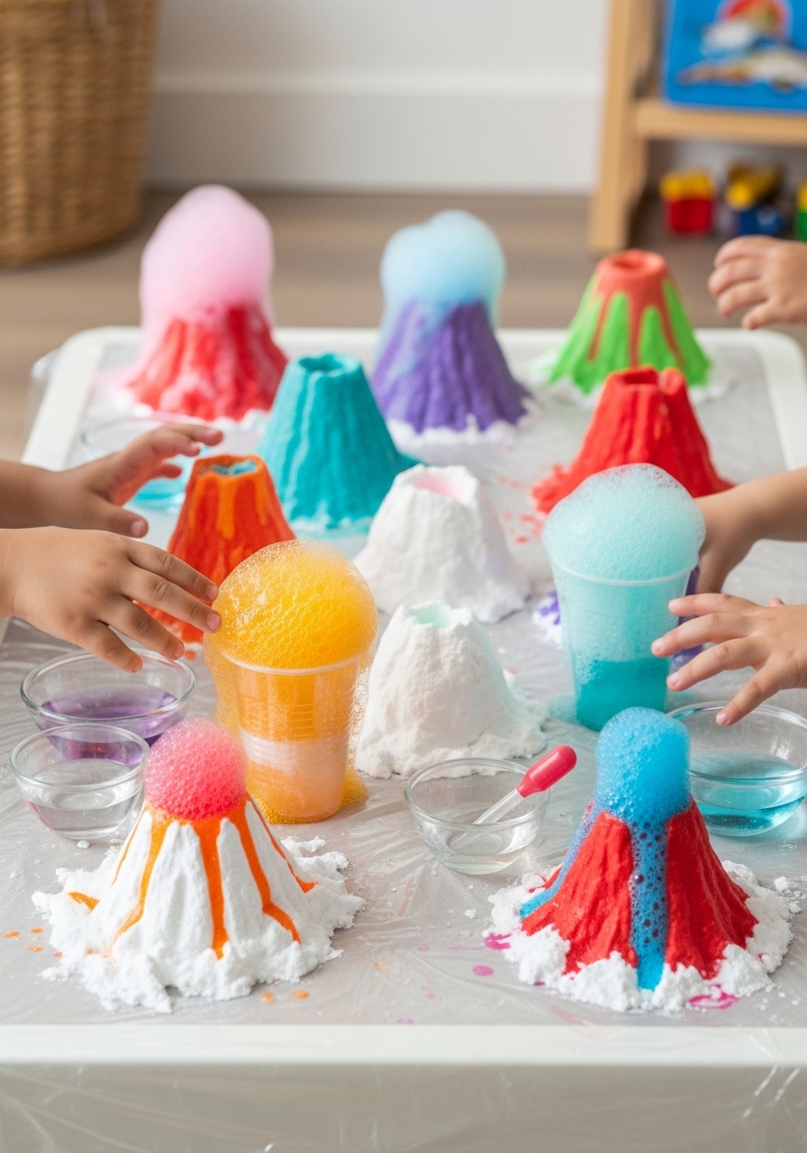 Exciting toys made from baking soda and vinegar for children