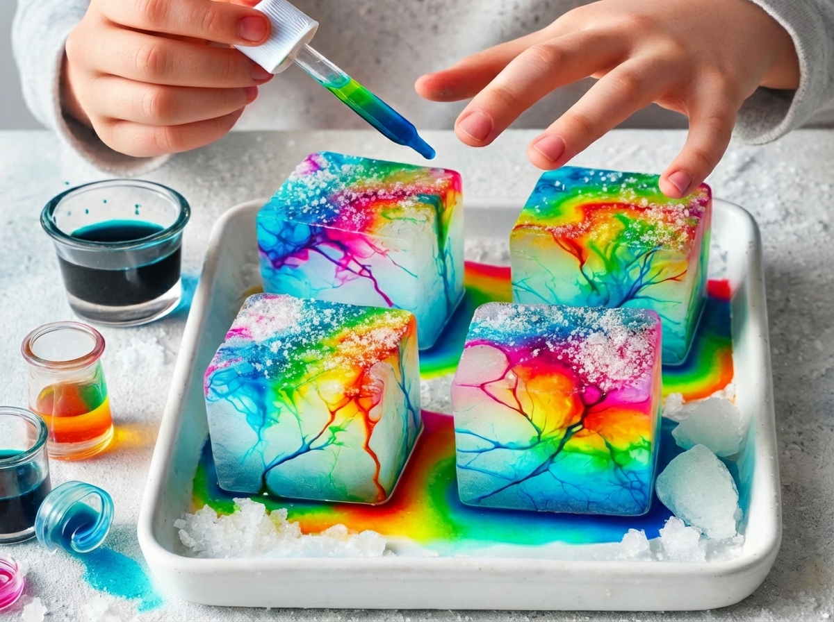 Making colorful crystals for children is a fun science experiment.