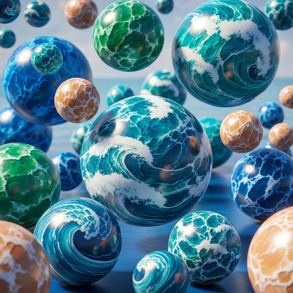 Ocean wave pattern bouncy balls