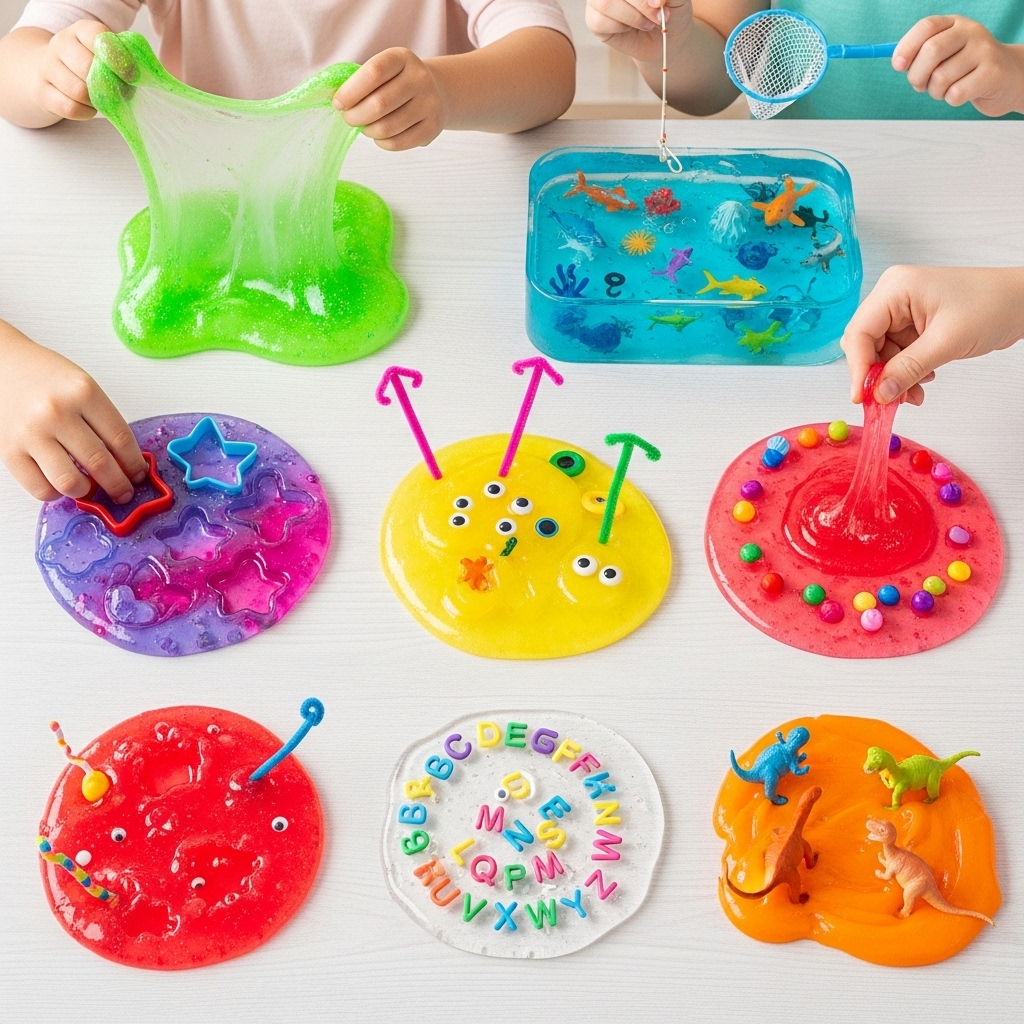 Slime and colored gel activities