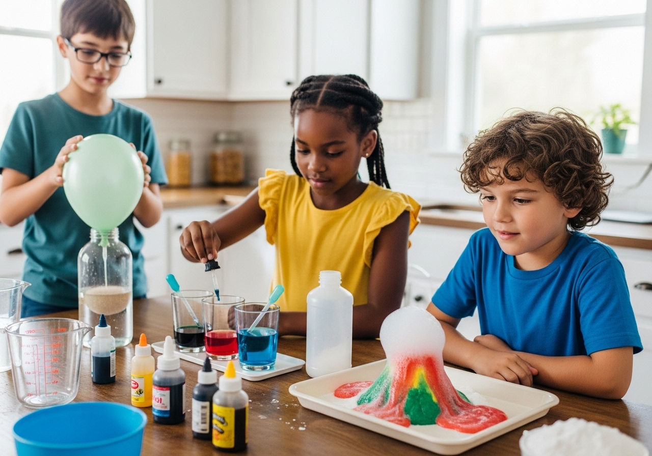 imple science experiments for children at home