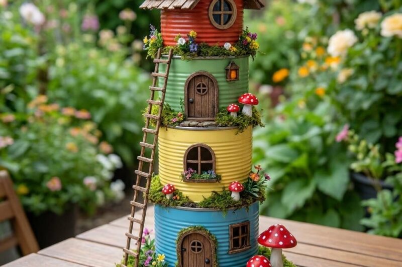 A creative idea for decorating gardens using tin cans – 5 DIY