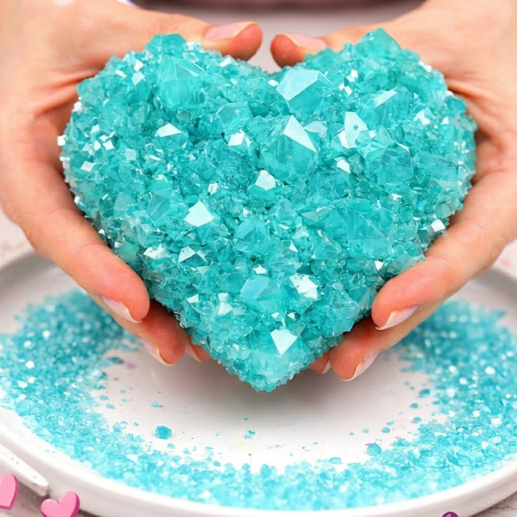 A delicate turquoise crystal heart a simple touch for warm spaces