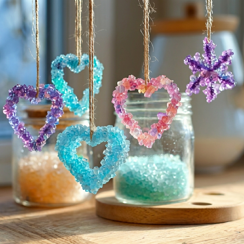 A delicate turquoise crystal heart a simple touch for warm spaces