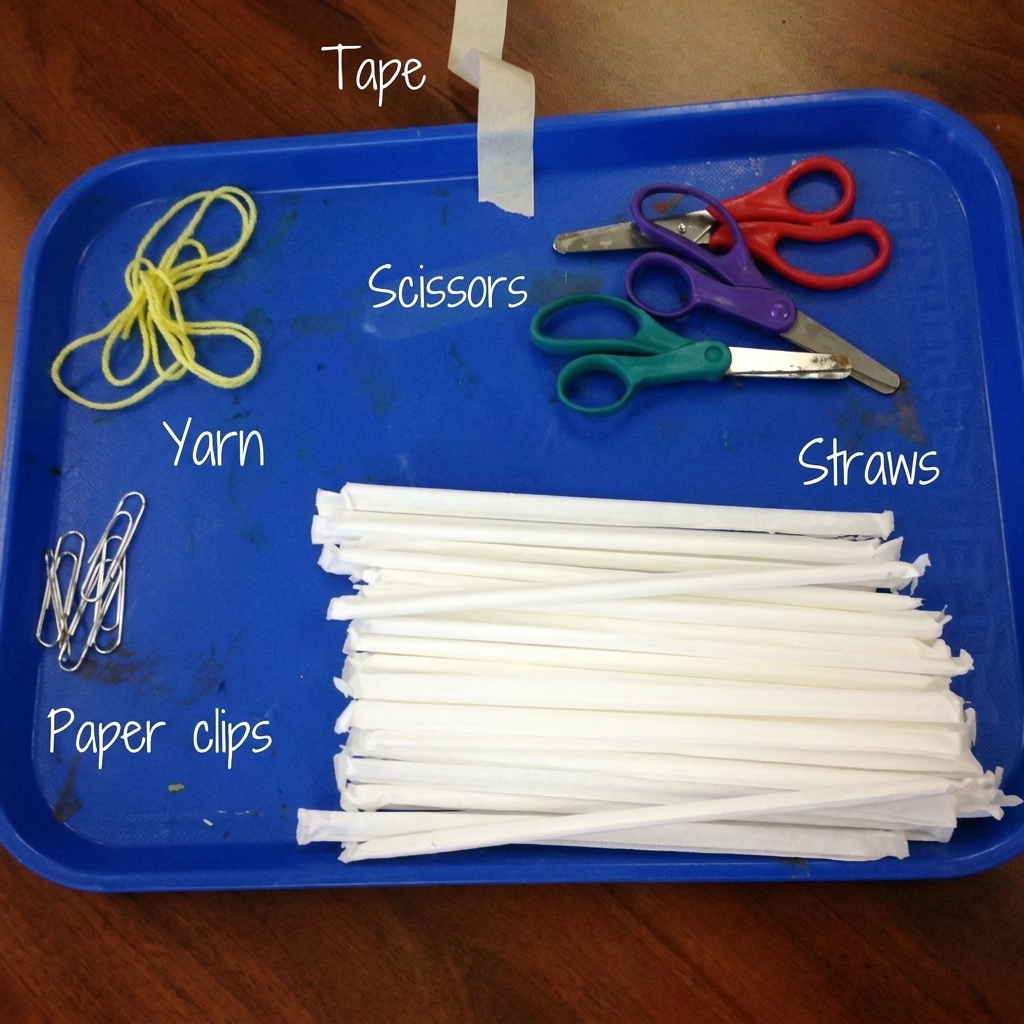 Building a bridge with plastic straws