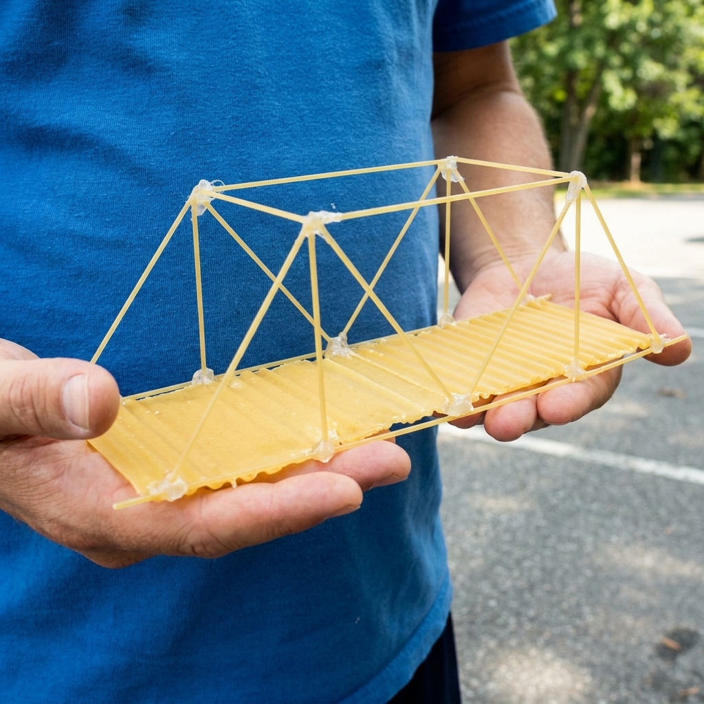 Building a bridge with plastic straws