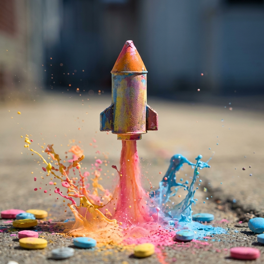 Chalk and vinegar rockets