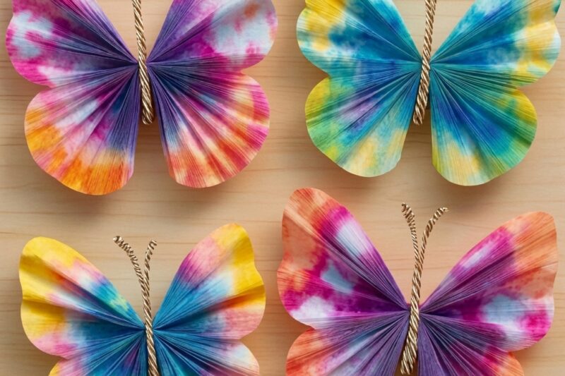 Create vibrant butterflies from coffee filters with the kids 5 Easy Vacation Activities