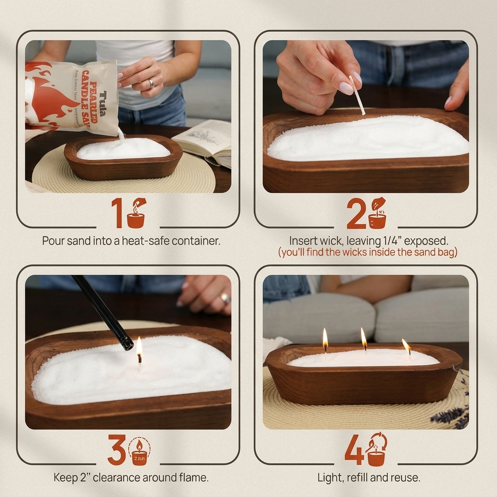 DIY candle making tutorials using candle sand