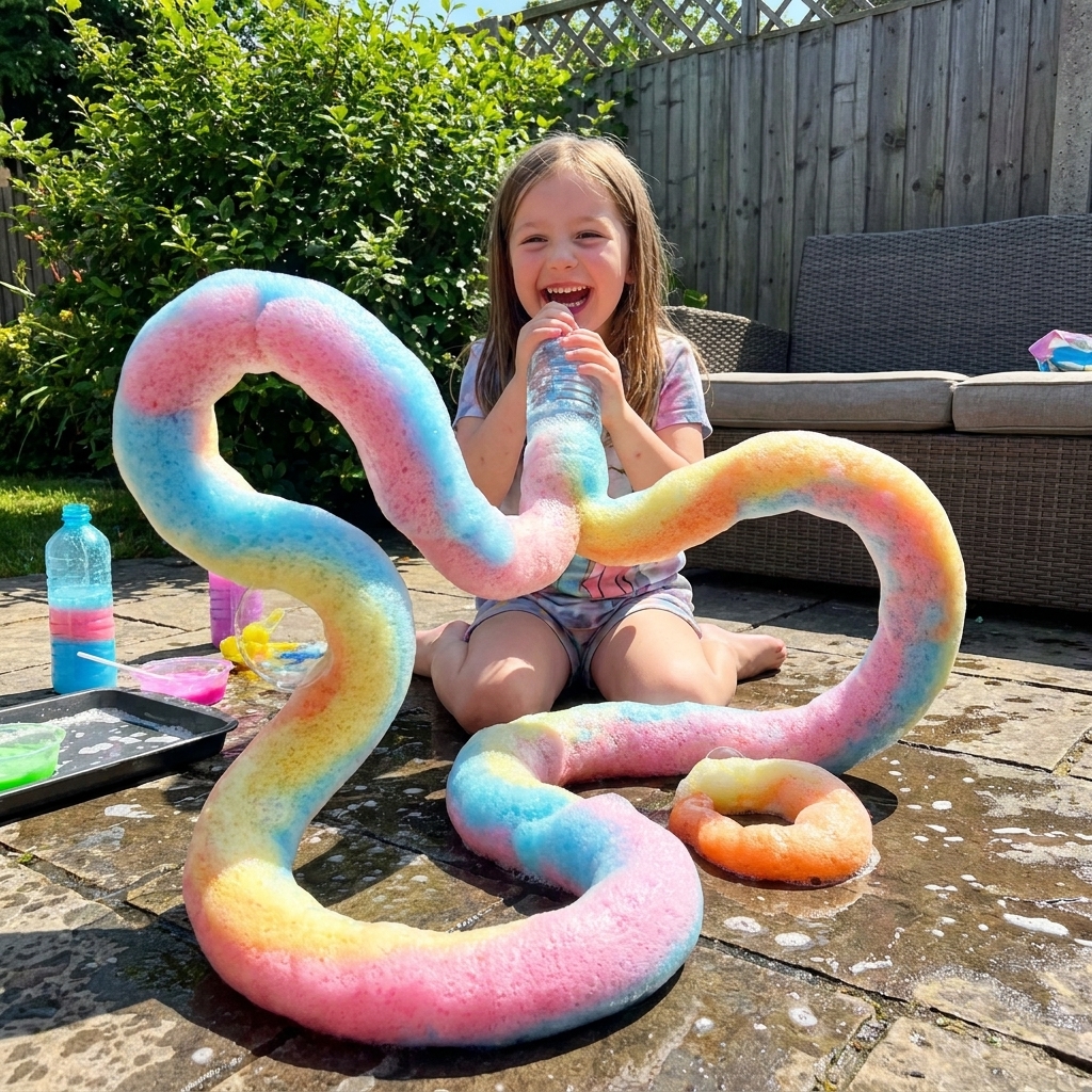 DIY rainbow bubble activity becomes soothing