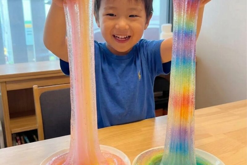 DIY rainbow bubble activity becomes soothing 5 Easy Travel Crafts