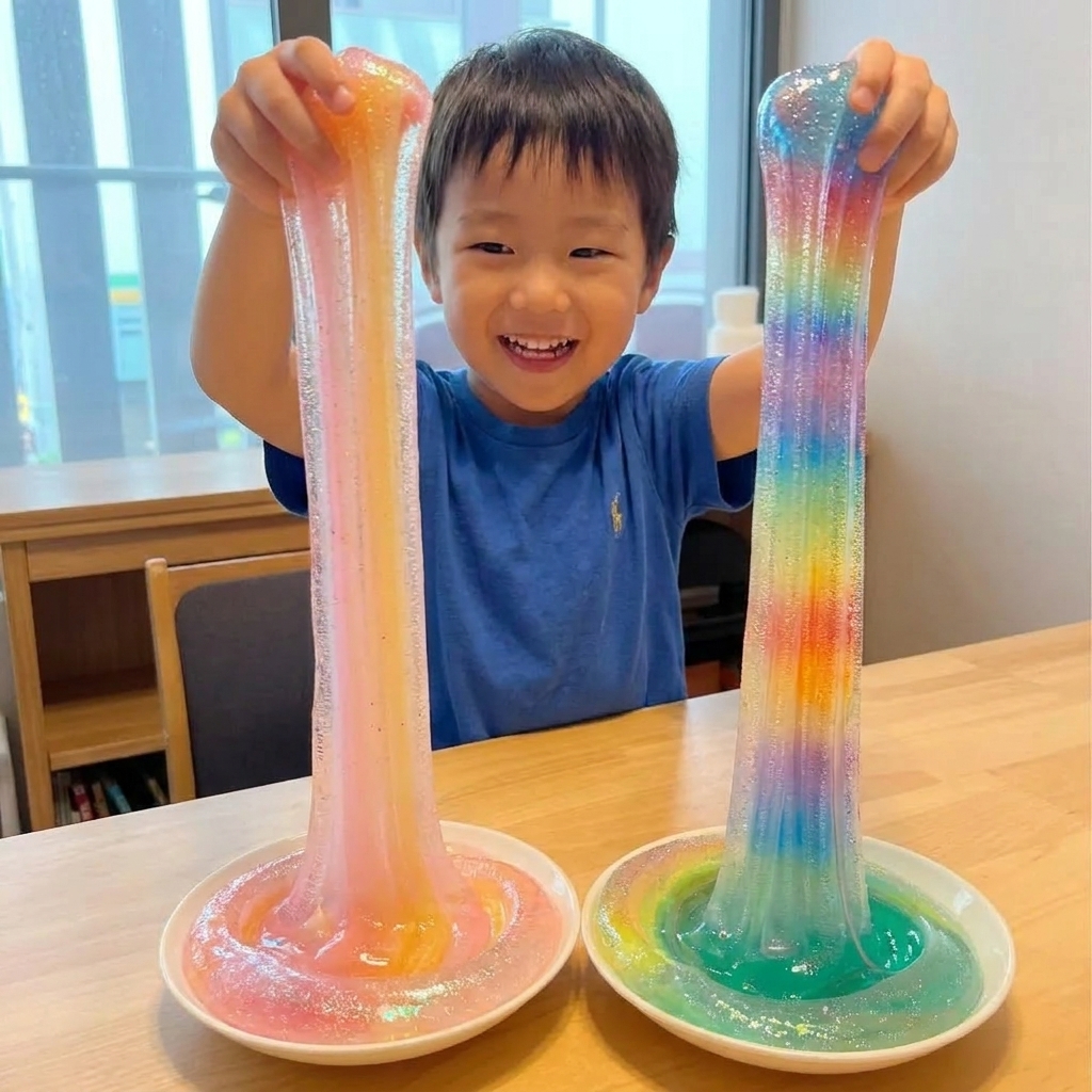 DIY rainbow bubble activity becomes soothing