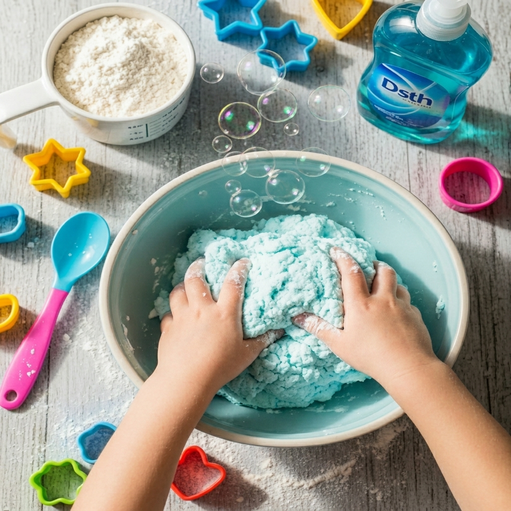 For creative crafts and sensory play dough, flour, and water.