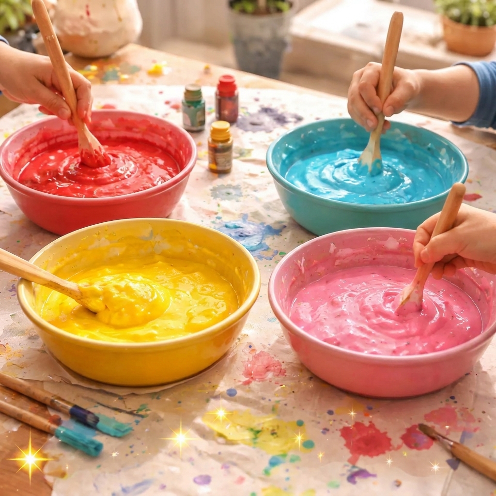 For creative crafts and sensory play dough, flour, and water.