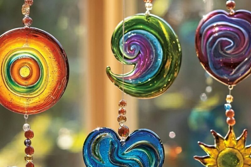 How to make rainbow sun pendants using clear glue at home -5 DIY!