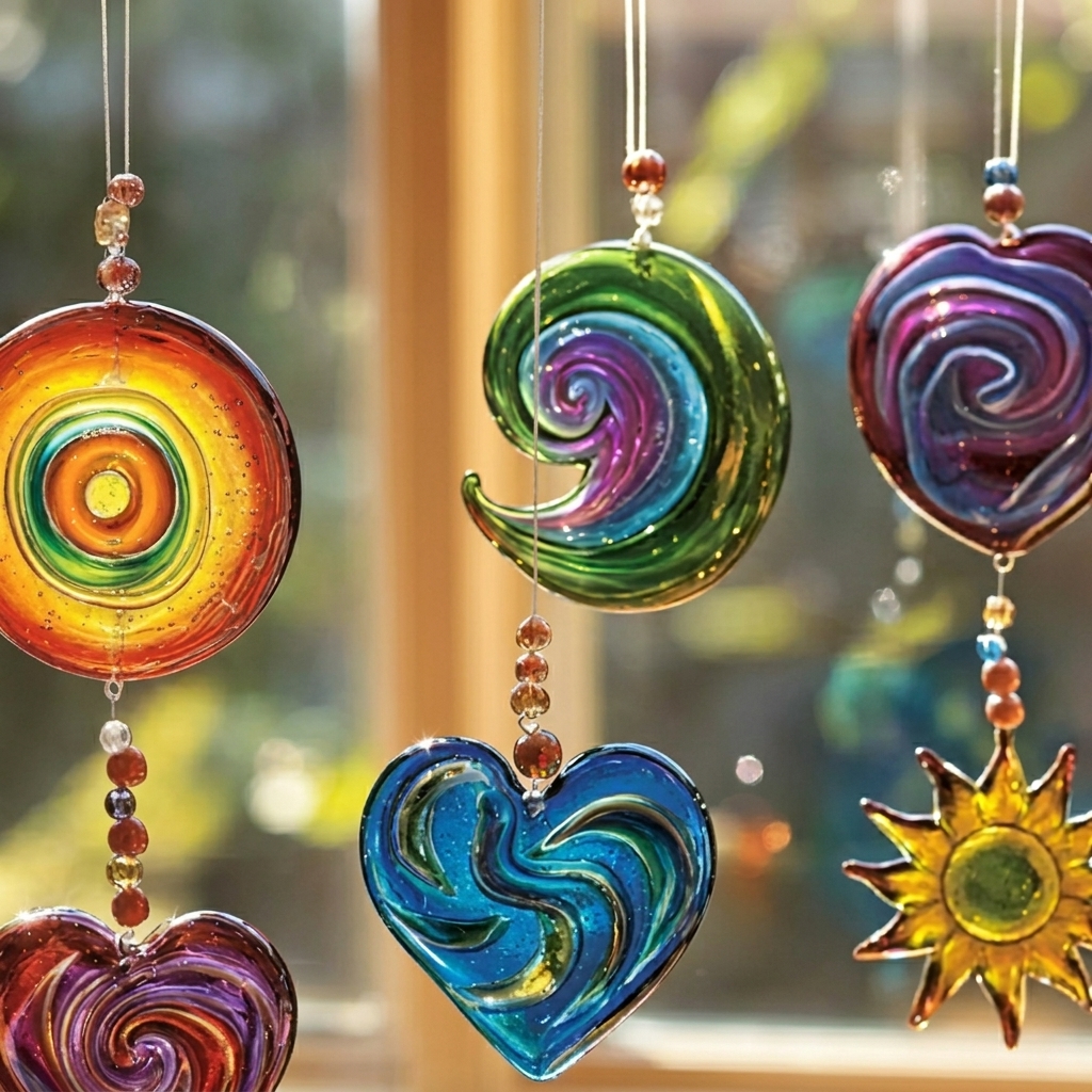 How to make rainbow sun pendants using clear glue at home