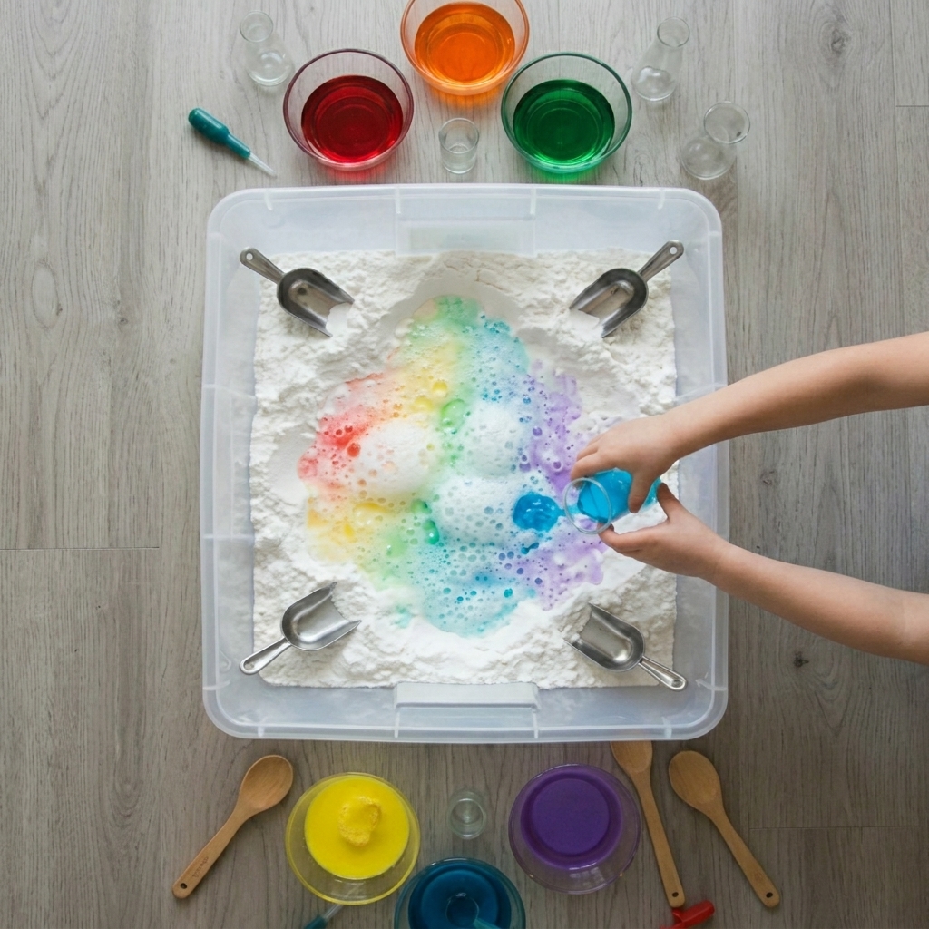 Ingredients for children's effervescent drawing