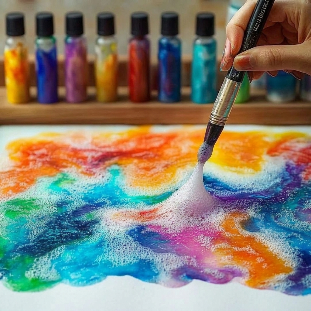 Ingredients for children's effervescent drawing