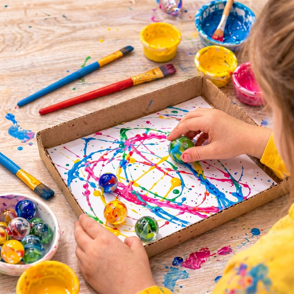 Involve your children in a rainbow-colored shaving foam experiment.