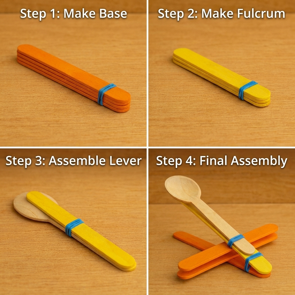 Making a simple catapult with wooden sticks
