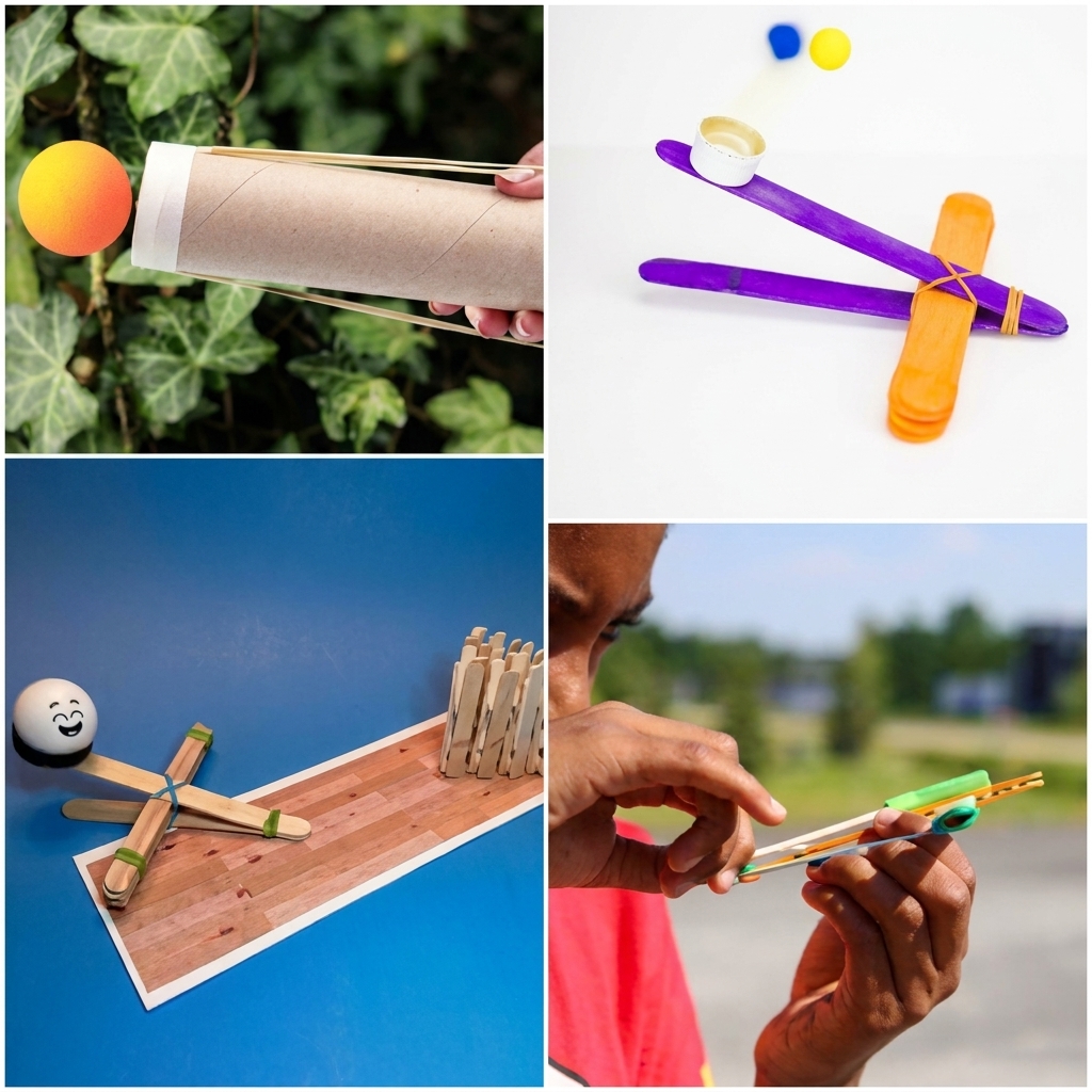 Making a simple catapult with wooden sticks