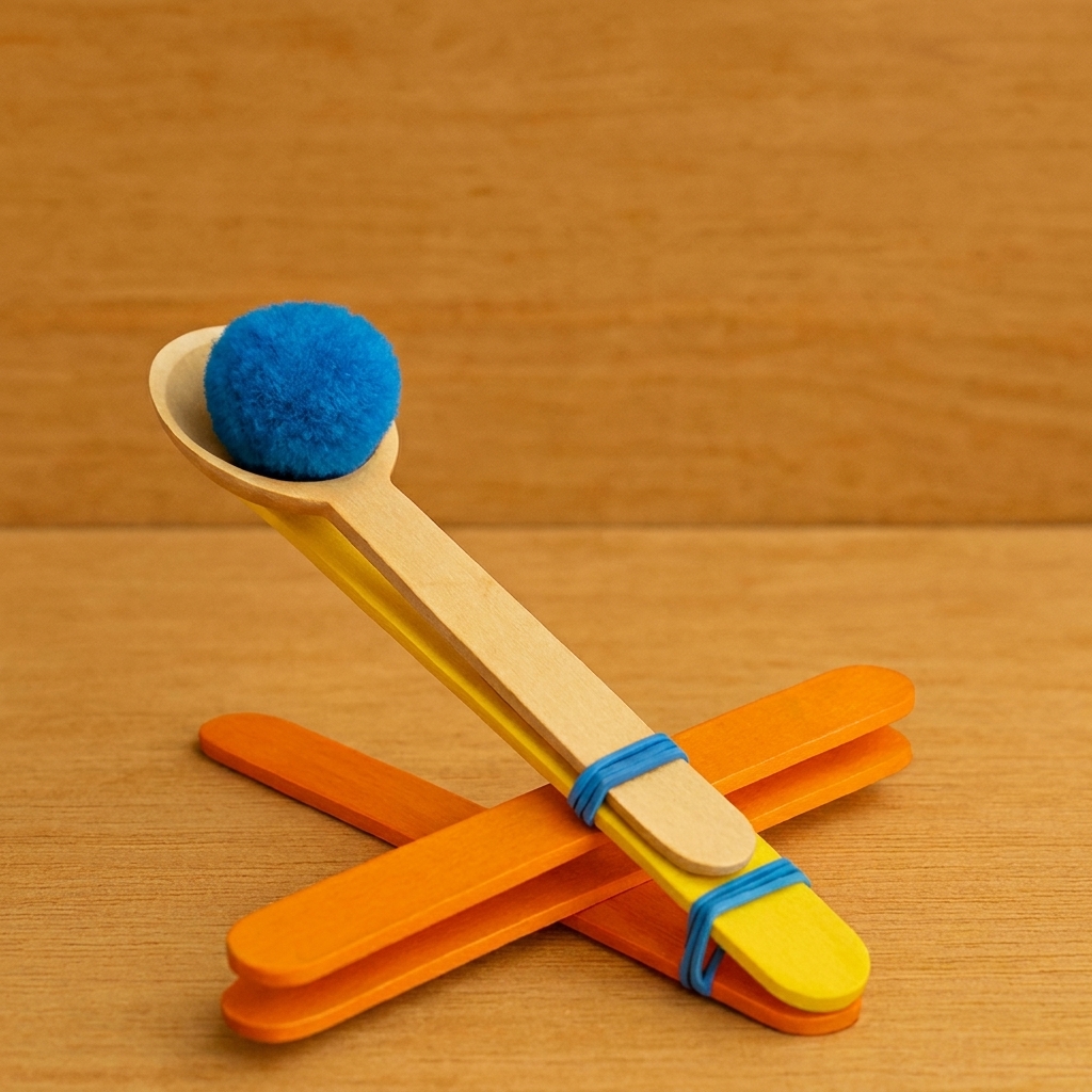 Making a simple catapult with wooden sticks