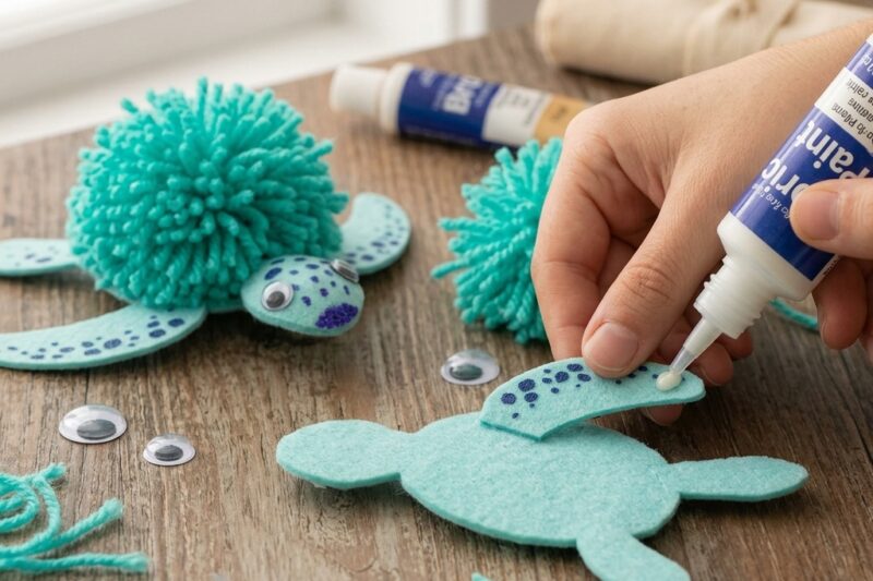 Making a turtle out of yarn – 7 Easy Kids Crafts
