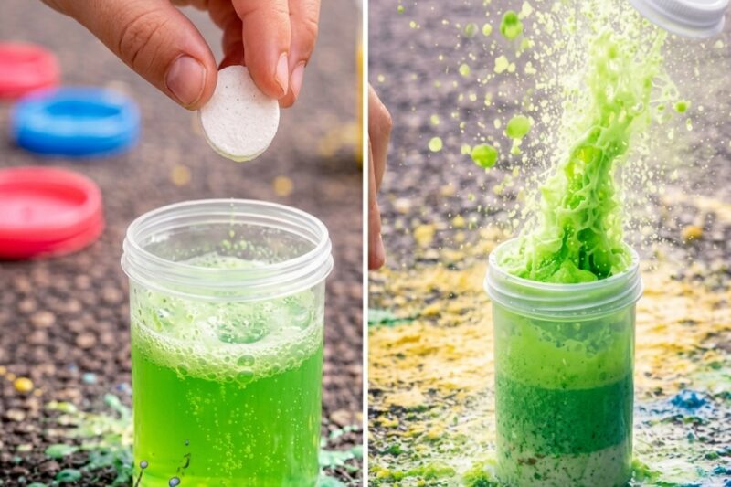 Making “chalk rockets”: 7 Easy DIY STEM Experiments