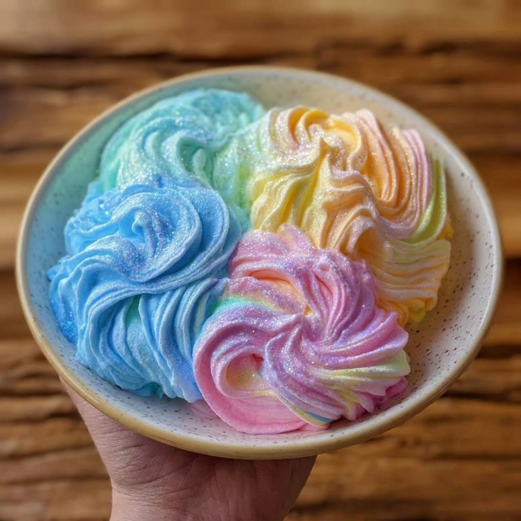 Super soft and flexible rainbow foam dough