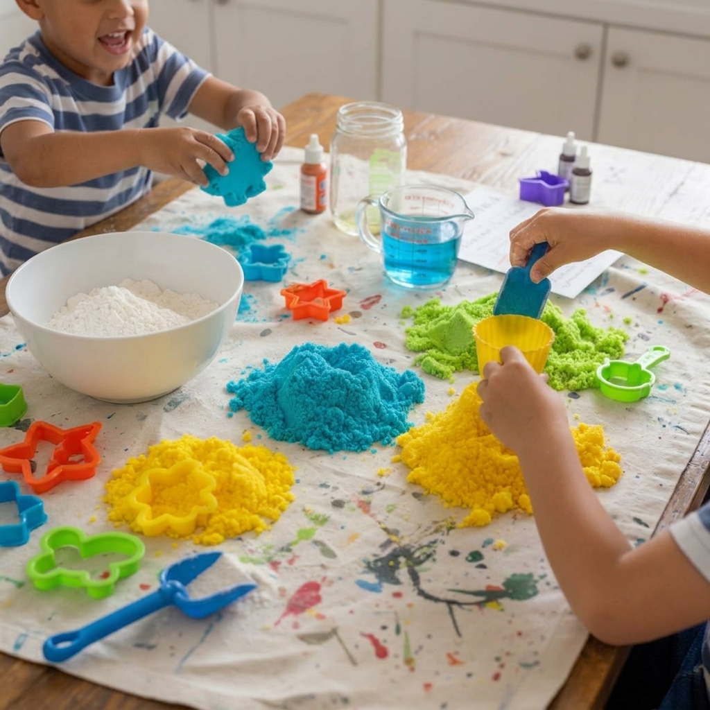 The Moon Sand Recipe That Keeps Sensory Activity Tables Busy for Hours