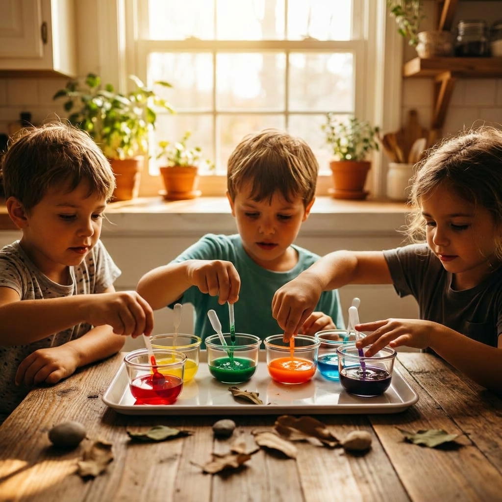 color mixing experience for children