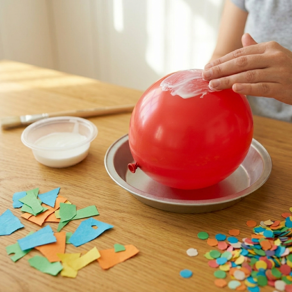 Inflate the balloon without air using vinegar and baking soda