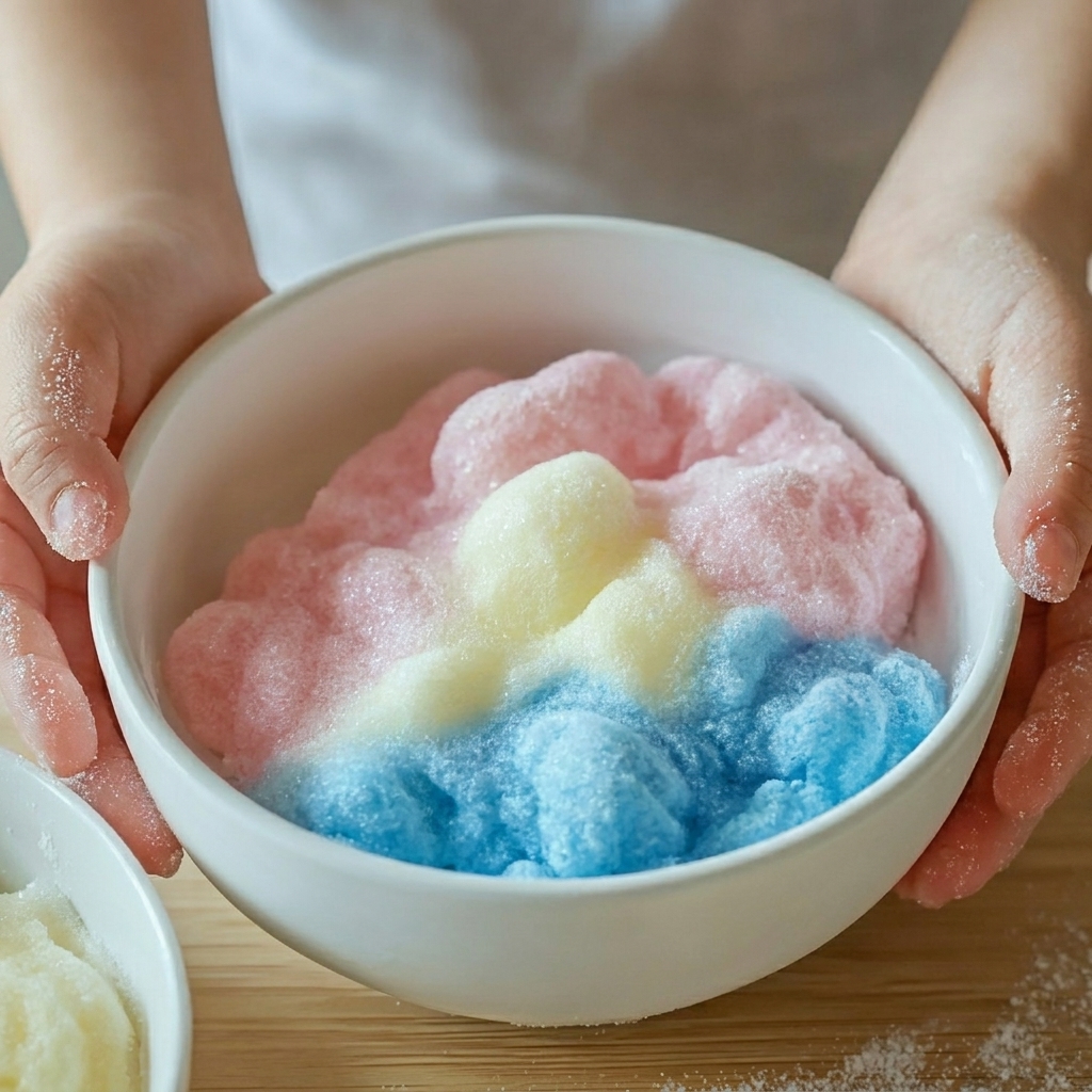 Super soft and flexible rainbow foam dough