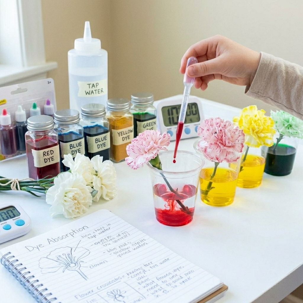 A scientific experiment to change the color of flowers