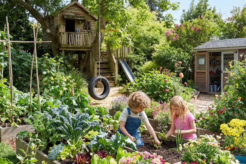 [A small garden for children. 10 travel garden fun ideas