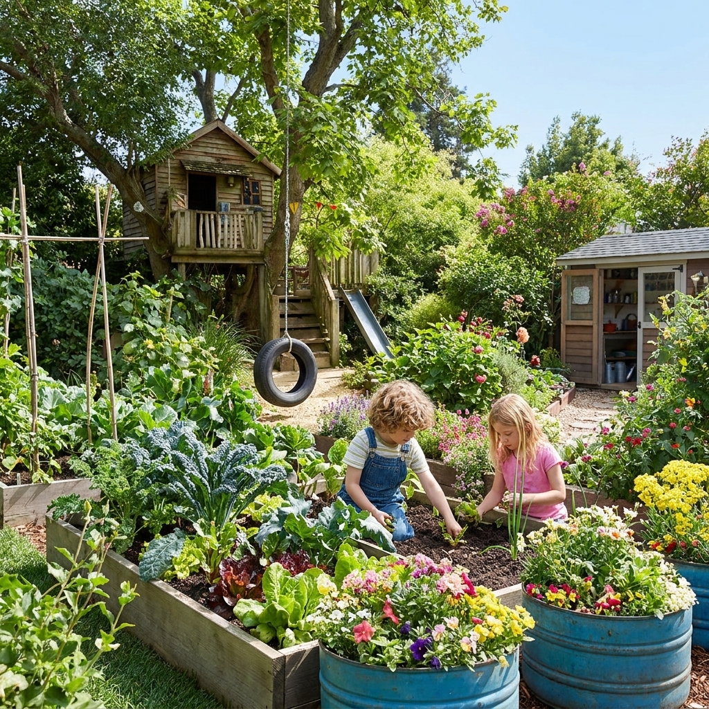 A small garden for children.