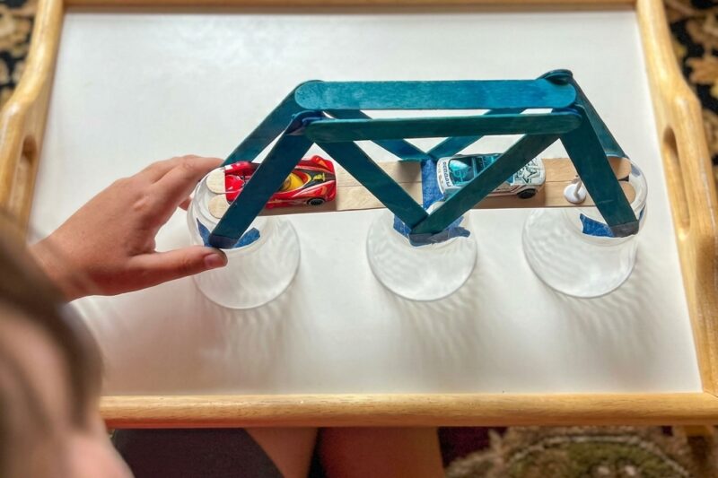 Building a bridge is a fun engineering activity for children: 10 Best Travel Crafts