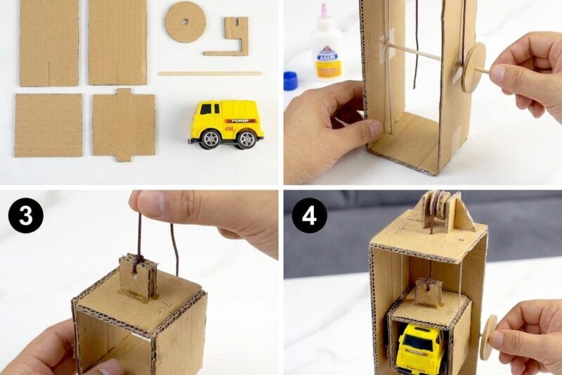Building a small elevator using cardboard and string: 9 Best DIY Ideas