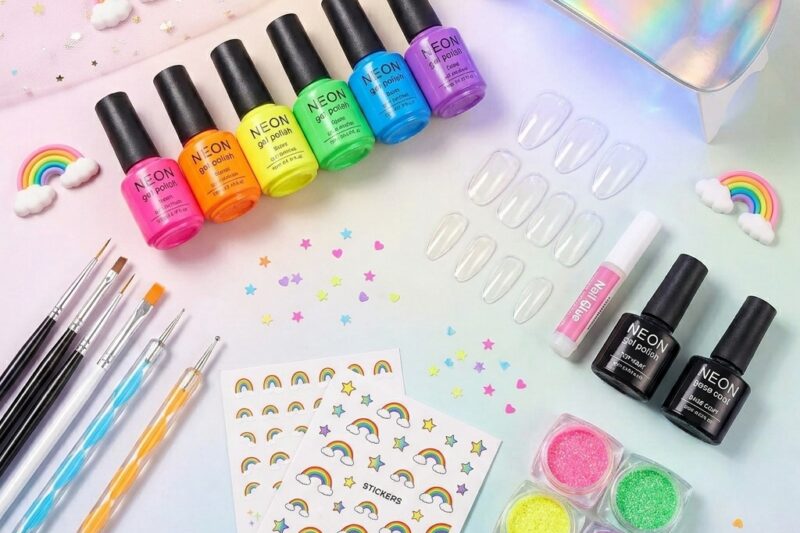 Colorful nail designs with distinctive neon tips 8 Best Summer Nails