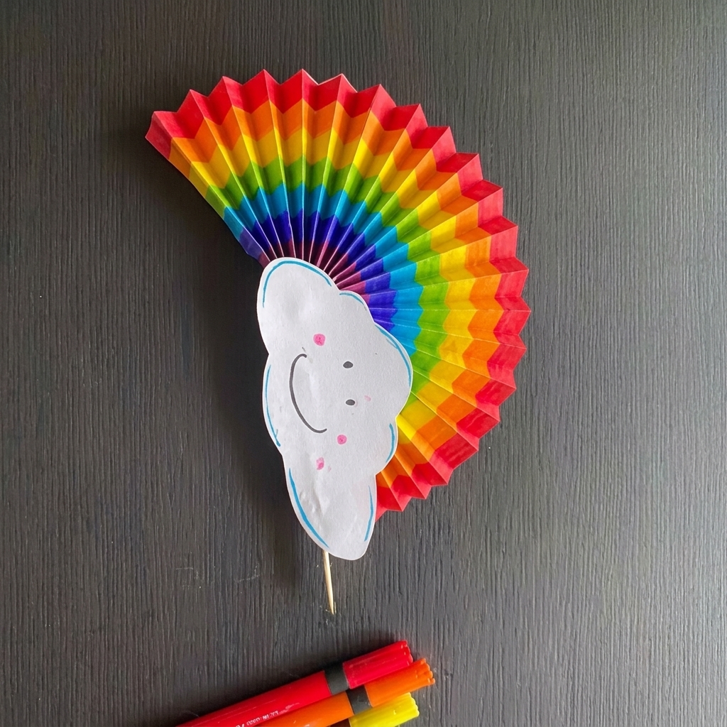 DIY Fun Paper Fan Rainbow Craft Activity