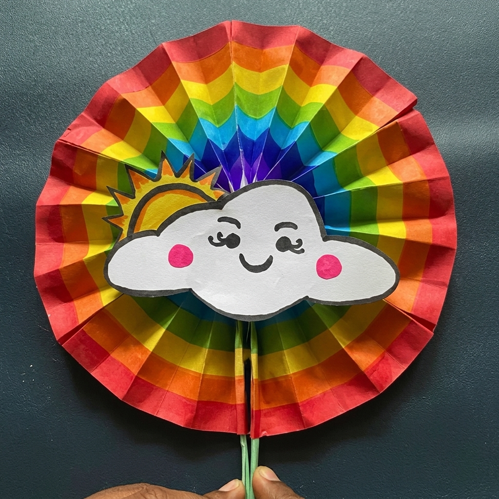 DIY Fun Paper Fan Rainbow Craft Activity