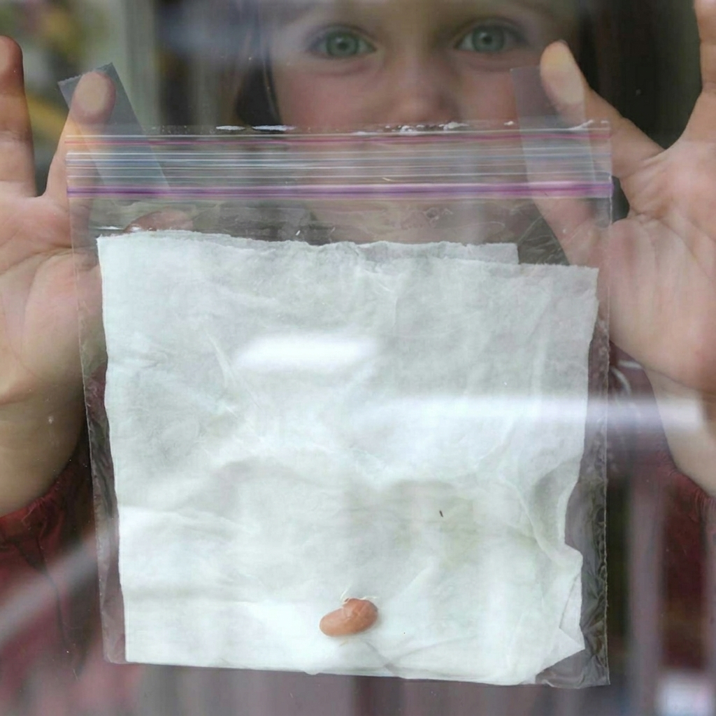 Experiment of sprouting beans inside a transparent bag