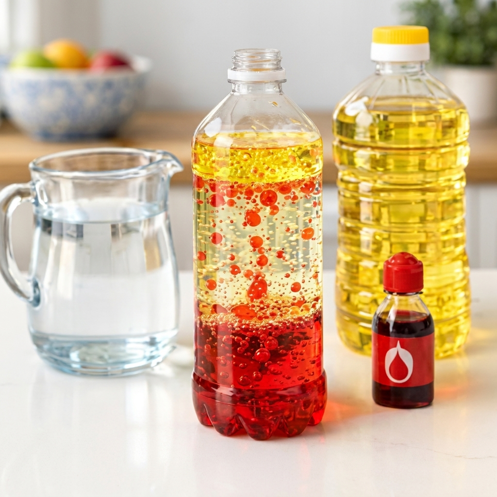 Homemade lava lamp making experiment