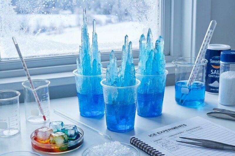 Experiments with ice. Best 9 winter travel science fun ideas