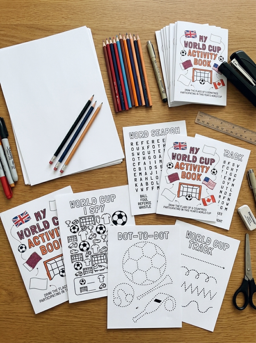 Fun art activity for kids to celebrate the World Cup coloring pages