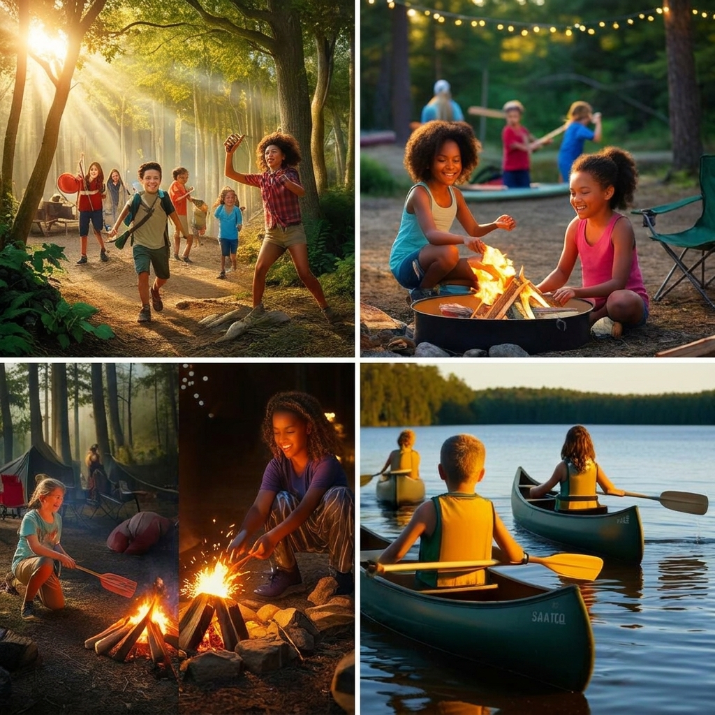 Games without tools for family camping