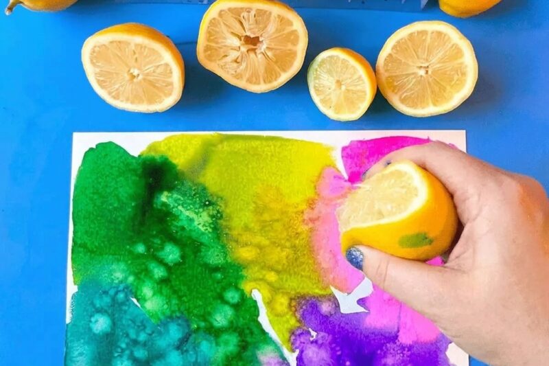 Lemon science and watercolors: 7 Best Kids STEM Ideas
