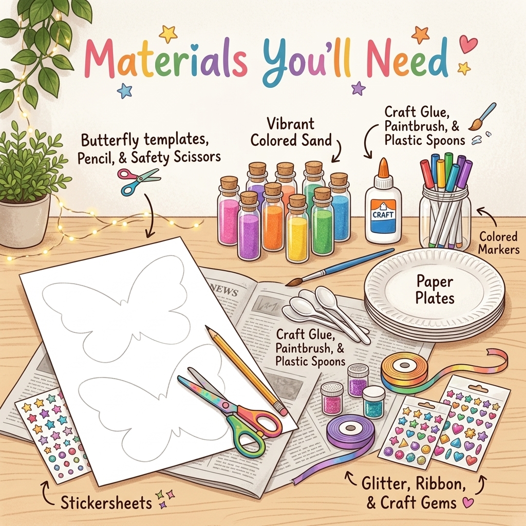 Make butterflies to fill with colored sand